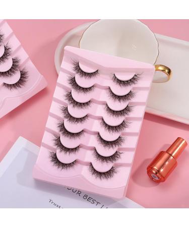 7 Pairs Cat Eye Lashes - Dramatic 3D Soft Strip Eyelash Extensions for Volume & Natural Look | Reusable Makeup Tools (A04 - Buy Online on SooperMarket.com
