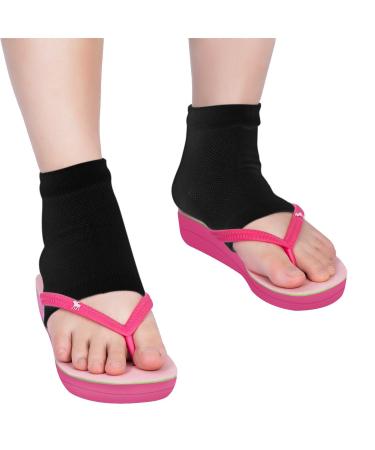 Soft Gel Heel Socks for Dry Hard Cracked Skin - Moisturizing Day/Night Care - 3 Pairs (Black) | Ventilated Open Toe Design - Buy Online on SooperMarket.com