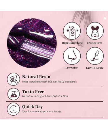AILLSA Glitter Gel Nail Polish - Reflective Purple 15 ML - Sparkly Gel Soak Off UV/LED - Manicure Salon & Home Use - Gift for Her - Buy Online on SooperMarket.com