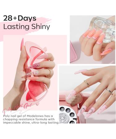 Modelones Poly Extension Gel Nail Kit - 10 Colors with 6W Nail Lamp | All-in-One Poly Builder Nail Gel Set for Women - Buy Online on SooperMarket.com