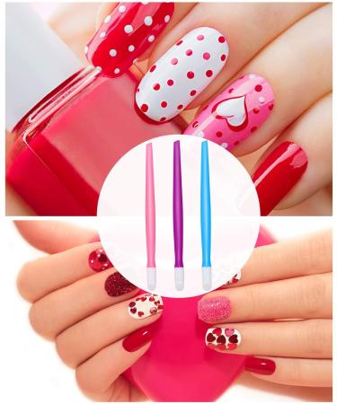 30 Pieces Plastic Handle Nail Cuticle Pusher Rubber Tipped Nail Cleaner Colored Nail Art Tool for Men and Women Christmas Valentine's Day Giving Nail Tool(Blue Purple and Pink) - Buy Online on SooperMarket.com
