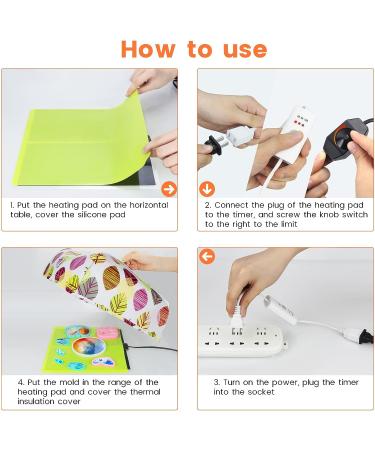 Epoxy Resin Heating Mat  Resin Curing Machine  Epoxy Quick Dry Tool Set with Timer and Cover for Coaster Jewelry Silicone Mold - Buy Online on SooperMarket.com