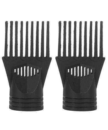 PACKOVE 2pcs Hair Dryer Comb Black Comb Hair Dryer Narrow Concentrator Universal Blow Dryer Comb Attachment (Bottom Diameter 5 CM)