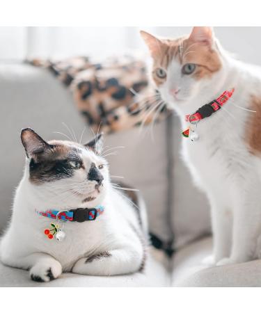 Lafayi 7-Piece Cat Collar Set with Bells & Fruit Pendants | Adjustable Cat Necklaces (18-30cm) | Safe Pet Accessories & Supplies - Buy Online on SooperMarket.com