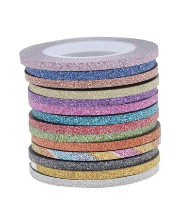 Dajidafu 14piece Easy To Nail Art Striping Tape Set Fashionable And Unique For Stunning Nails Paper Wide Application Multicolored Random Color 3MM
