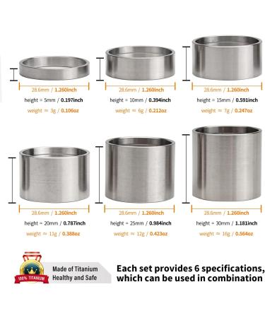 TiTo Titanium Bicycle Headset Spacer Set - 1-1/8 Inch 5-30mm - Threadless Stem Spacers for MTB, BMX, Road Bikes - Glossy Finish - Buy Online on SooperMarket.com