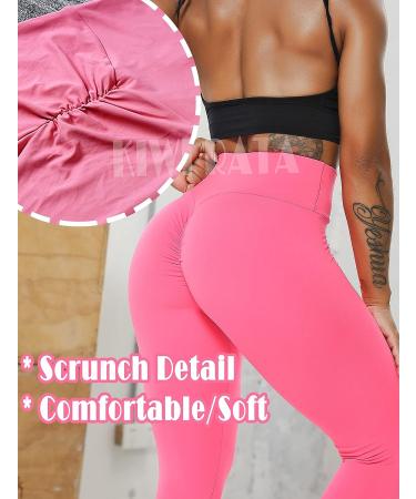 KIWI RATA Women's High Waist Scrunch Butt Yoga Pants - Rose, XL | Tummy Control Sport Leggings - Buy Online on SooperMarket.com