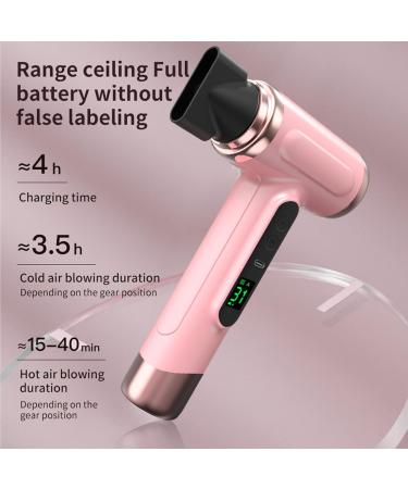 Cordless Ionic Hair Dryer 200W Rechargeable Portable Hair Dryer with Airflow Multiplier Technology Rotating Nozzle Multi Modes for Home School Travel - Buy Online on SooperMarket.com
