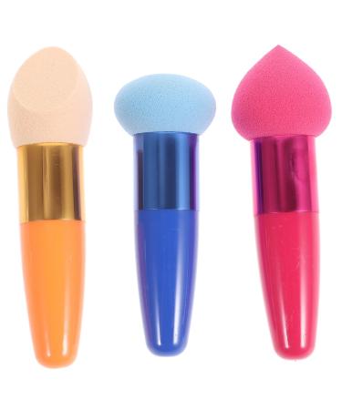 HAPINARY 3pc Makeup Powder Brush Concealer Sponge Lip Brush on Stick Cream Foundation Brush Gel Removing Tool Contour Brush Makeup Brush Tools Eye Shadow Travel Gourd
