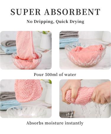 Domxies Microfiber Hair Towel Wrap - Ultra Absorbent Fast Drying Hair Towel for Long, Curly, Thick, Frizzy Hair - Grey+Mint Green - Buy Online on SooperMarket.com