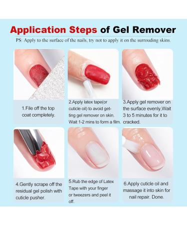 LOUINSTIC Gel Nail Polish Remover Kit - Quick 2-5 Min Removal Cuticle Oil Latex Tape & Manicure Tools for Perfect Nails - Fast International Shipping - Buy Online on SooperMarket.com