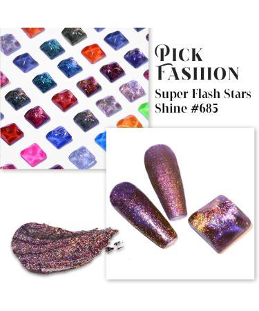 Lavender Violets 15ml Gel Nail Polish - Purple Irregular Sequins Golden Fireworks Colour - Salon Quality UV LED Soak Off Manicure Pedicure - Milky Way A0685 - Buy Online on SooperMarket.com