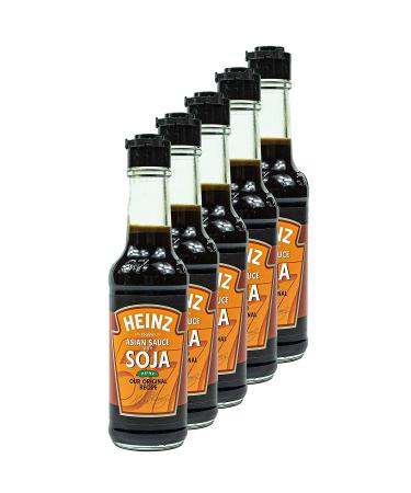 Heinz - 5 Pack sweet Asian soy sauce in 150 ml of glass bottle - soy sauce Wort sauce made from soybeans and with fine herbs and spices soy 150 ml (5 pack)
