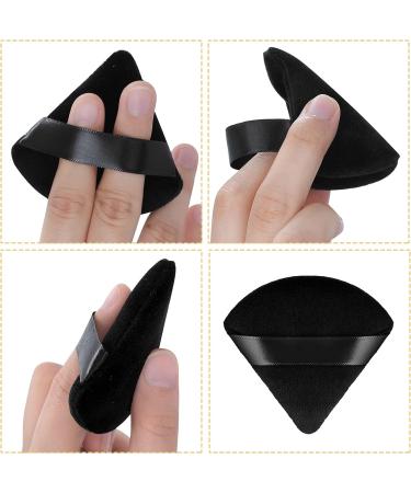 WLLHYF Triangle Powder Puff Set - 6 Piece Soft Velour Makeup Sponges for Mineral Powder, Loose Powder, Wet Dry Foundation - Beauty Tool for Body and Face - Black - Buy Online on SooperMarket.com