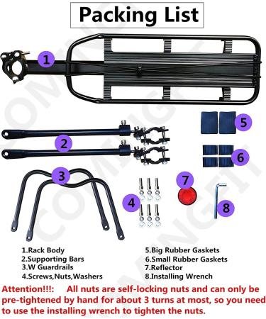 COMINGFIT Adjustable Bike Luggage Cargo Rack - 110 Lbs Capacity | Universal Bicycle Carrier Stand for Equipment and Accessories - Buy Online on SooperMarket.com