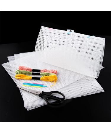 5 Pieces 7 Count Plastic Mesh Canvas Sheets for Embroidery with Needles - 10.2 x 13.2 inch - Ideal for Crafting, Knitting, and Crochet Projects - Buy Online on SooperMarket.com