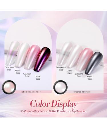 BORN PRETTY Chrome Powder Metallic Mirror & Mermaid Pearl Pigment Manicure Set - 2 Boxes - Buy Online on SooperMarket.com