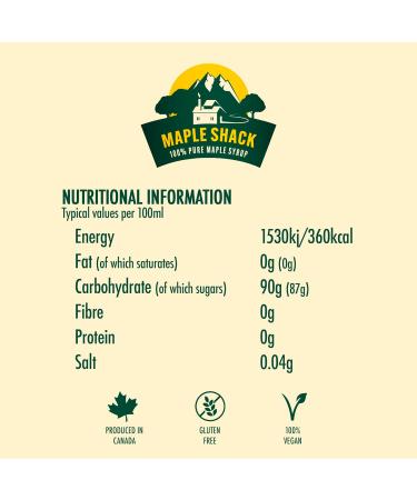 100% Pure Canadian Maple Syrup 500ml - Grade A Dark with Caramel Taste - Ideal for Pancakes & Baking - Buy Online on SooperMarket.com