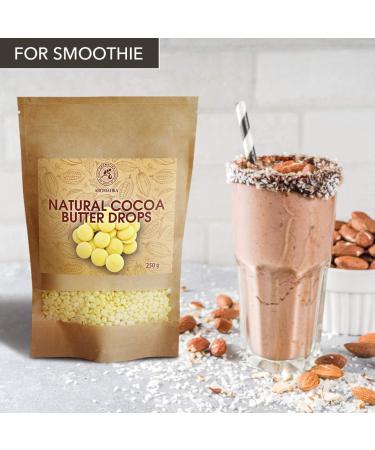 Cocoa Butter Drops 250g - Theobroma Cacao Butter - Cacao Nibs Food Grade - Superfood Rich in Antioxidants - Minerals and Vitamins - for all your Baking and DIY Beauty Recipe Needs - Buy Online on SooperMarket.com