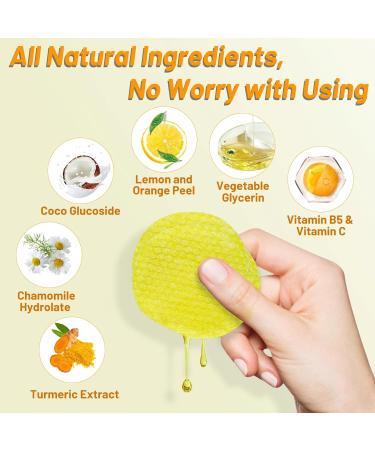 60 Turmeric Cleansing Pads for Face Exfoliating Scrubs with Vitamin C & B5 for Acne & Scars | International Shipping Available - Buy Online on SooperMarket.com