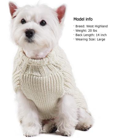 KYEESE Golden Thread Turtleneck Dog Sweater for Cold Weather - Medium Beige - Buy Online on SooperMarket.com