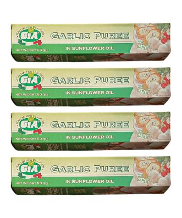 Garlic Puree Bundle with 4X Gia Garlic Puree in Sunflower Oil 90g
