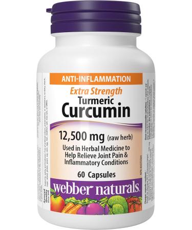 Webber Naturals Turmeric Curcumin Extra Strength & Vitamin D3 2500 IU Extra Strength 180 Softgels For Healthy Bones Teeth and Helps Prevent Vitamin D Deficiency Herbal Supplement + Vitamin D3 Turmeric Curcumin 60 count (Pack of 1) - Buy Online on SooperMarket.com