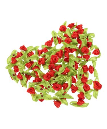 KALLORY 500pcs Hair Clip Decals Hair Pin Sewing Supply Flowers for Crafts Modeling Scarf Red 3.00X2.00X1.80CM