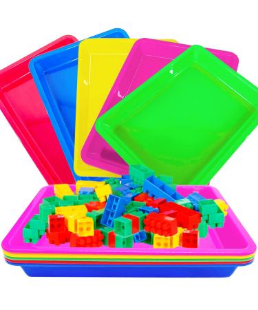 10 Pack Activity Plastic Art Trays,14 * 10 Inch Art Trays for Arts and Crafts,Multicolor Plastic Art Trays for DIY Projects,Beads,Painting,Jewelry 14 x 10 x 1.2 inch
