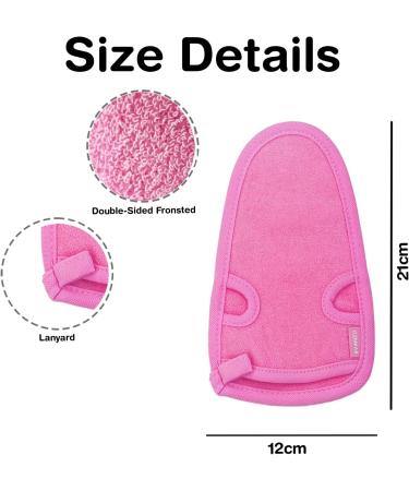 Bvanzo Exfoliating Glove for Dead Skin and Fake Tan Removal - Shower Mitt for Skin Refreshing and Cleansing - Pink - Buy Online on SooperMarket.com