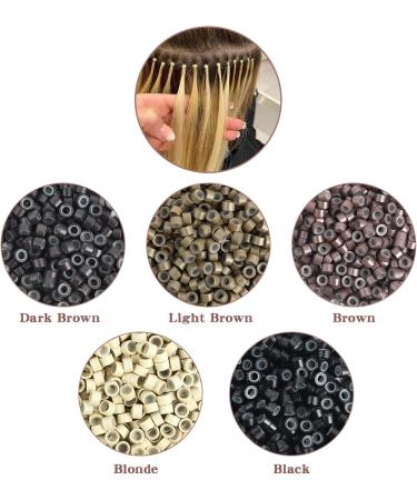 Vlasy 200 Pcs Silicone Micro Rings for I Tip Hair Extensions 4mm Micro Nano Beads Micro Links Hair Beads (Light Brown) Micro-4mm-200Pcs Light Brown - Buy Online on SooperMarket.com