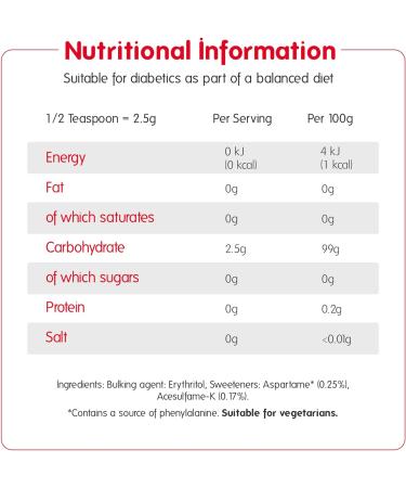 Canderel Sugarly Crunchy Sweetener 6 x 275g - Natural Zero-Calorie Sugar Substitute - Buy Online on SooperMarket.com