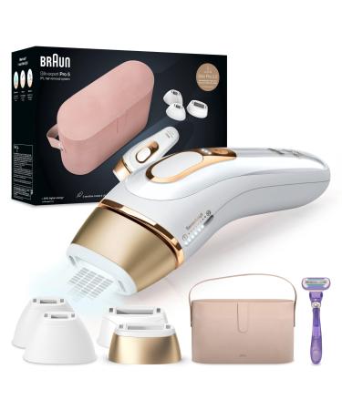 Braun IPL Silk Expert Pro 5 hair removal device women/men 4 attachments visible hair removal designed in Germany Venus razor alternative to laser hair removal PL5347 white/gold