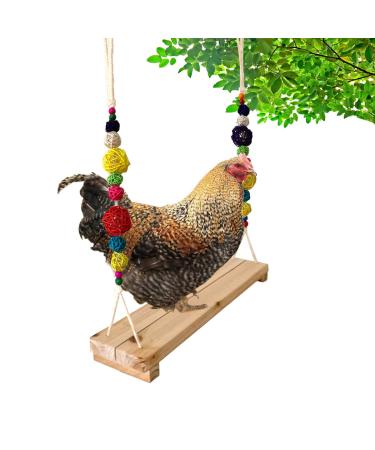 Vehomy Chicken Swing Chicken Perch Chicken Wood Stand Handmade Chicken Coop Toy for Hens Chicken Coop Accessories Chicken Ladder for Poultry Run Large Bird Parrot Hen Macaw Rooster Chick Toy