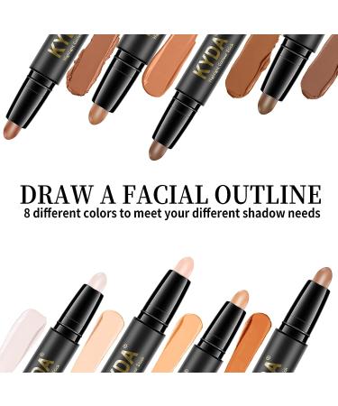 FREEORR 8 Colors Cream Contour Stick & Concealer - Full Coverage, Smooth Glide - 4 Pcs Highlighting & Shading Sticks - Buy Online on SooperMarket.com