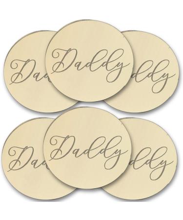 Daddy GOLD Mirror Acrylic Cake Charm Topper Cake Disc Happy Fathers Day Acrylic Congratulations Dada Celebration Cupcake Topper Happy Cake Topper Gift For Dad 50mm 5cm 2inch