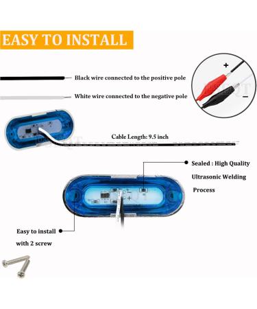 PSEQT 3.8'' Waterproof Boat Marine LED Lights - Blue 6Pcs | Interior Deck Light for Pontoon, Fishing Boat, Kayak, Sailboat | 12V 24V - Buy Online on SooperMarket.com
