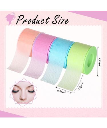 Breathable Microporous Lash Tape for Extensions - 4 Rolls, 0.98 inch x 3.9 Yard, Pink Blue Purple Green - Eyelash Extension Supplies - Buy Online on SooperMarket.com