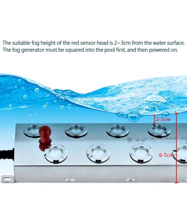 6 Head Ultrasonic Fog Machine 4200Lm/h Mist Maker Air-cooled Fogger with Waterproof Power Supply and Float for Garden Pool Water Fountain Pond Atomizer (Color : With 150W Power Supply) - Buy Online on SooperMarket.com