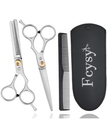 Hair Cutting Scissor Thinning Scissors Hairdressing Set Fcysy Hair Dressing Sizzors Kit Hairdresser Scissors Haircut Scissors Thinning Shears Barber Accessories Hair Scissors Set for Women Men Silver Set