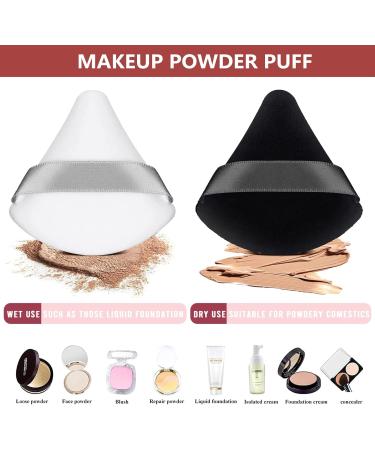 12 Pcs Powder Puff Makeup Puff Triangle Powder Puff Soft Powder Sponge Reusable Makeup Triangle Sponges with Strap for Loose Powder Body Cosmetic Foundation Wet Dry Makeup Tool Black and White - Buy Online on SooperMarket.com