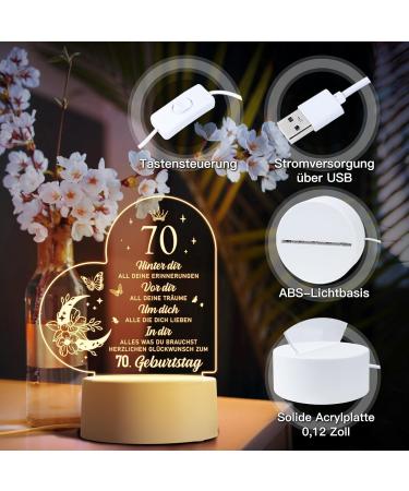 70th Birthday Gifts for Him & Her | Acrylic Night Light Decorations for 1953 Celebrations - Buy Online on SooperMarket.com