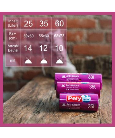 Buy Pely 35L Anti-Odor Drawstring Garbage Bags - Climate Neutral Value Pack (17 x 12 Pieces) - Ship Internationally - Buy Online on SooperMarket.com