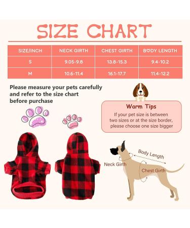 Frienda Plaid Dog Hoodie with Hat - Warm Winter Pet Clothes for Small Medium Puppy (Medium) - Buy Online on SooperMarket.com