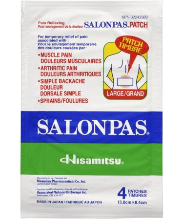 Salonpas 12 Hour Pain Relief Patch (Pack of 1) + Salonpas Pain Relieving Patch - Large (4 count) - Buy Online on SooperMarket.com