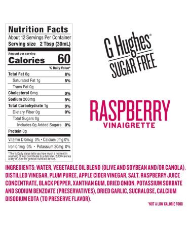 G Hughes Free Raspberry Vinaigrette Dressing (3 Pack) - Delicious Gluten-Free Salad Dressing - Buy Online on SooperMarket.com
