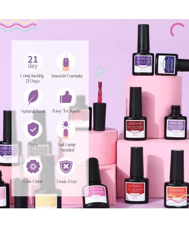 Saviland Gel Nail Polish Kit - 33PCS Soak-off UV LED French Manicure Set with Base, Top Coat - 30 Colors, Beauty Gift for Girls - Buy Online on SooperMarket.com
