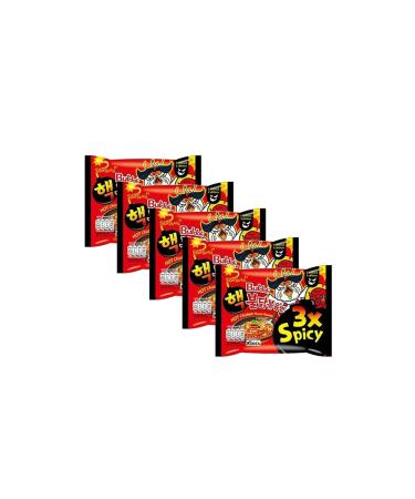 Samyang Buldak Hot Chicken Ramen 3x Spicy Flavour 140g Halal (Pack of 5) by CNMART
