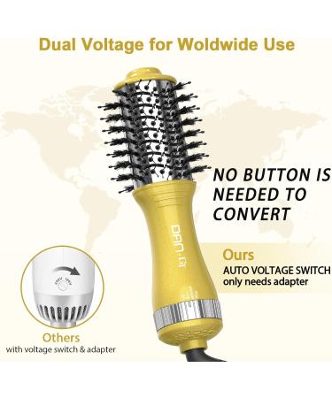 Travel Blow Dryer Brush - Dual Voltage Compact Mini Hot Air Brush for Portable Styling | 2-Inch One Step Hair Dryer & Volumizer - Buy Online on SooperMarket.com