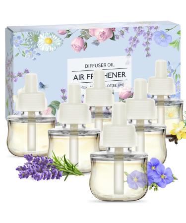 SCENTORINI Plugins Refills Air Fresheners for Home Compatible with Air Wick Warmers 5.92 Fl Oz 6 Count Vanilla Linen Lavender